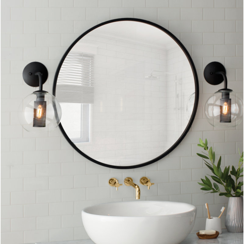 umbra hub wall mirror with rubber frame